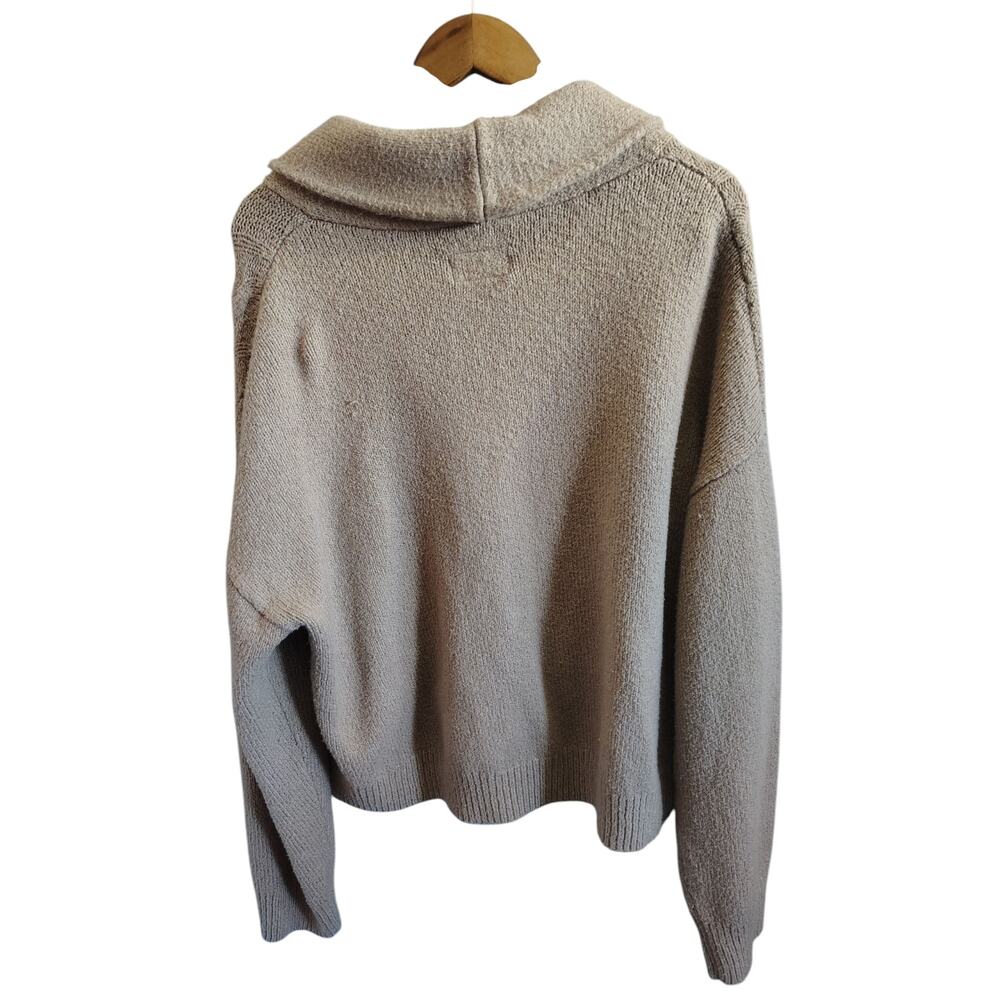 Anthropologie Pilcro Boho Western Cable Knit Cardigan Sweater 2X Oversized Beige - Picture 3 of 5